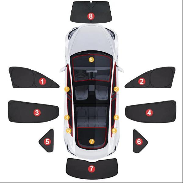 Model Y 8 Piece Shade Set,
Complete 8 Piece Set,#mytelsaccessories, Exterior Accessories, Aftermarket, Camping Accessories