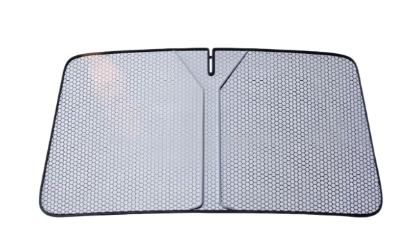 Tesla Front windscreen sunshade with honeycomb pattern on a white background