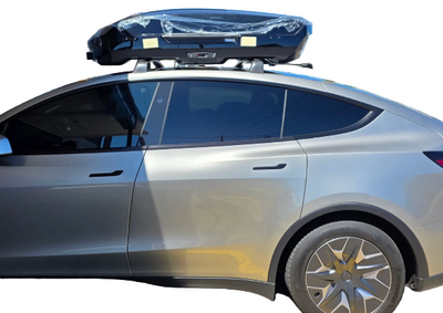 Roof Racks with Pod after installation at My Tesla Accessoreis on Model YL