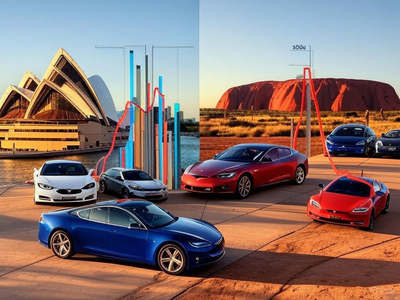A Tale of Two Markets: Traditional Car Sales vs. Tesla Sales in Australia.
