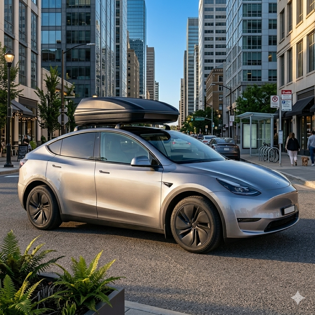 Side-by-side comparison of Tesla Model Y Juniper 2024 and standard Model Y 2020-2024 on an urban Australian street