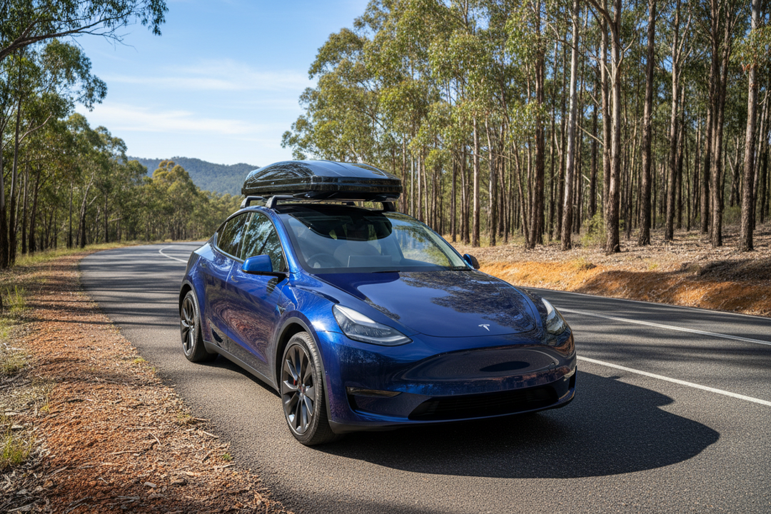 Are Tesla Roof Racks Compatible with T-Track Cargo Box Systems? Yes — Here's Why!