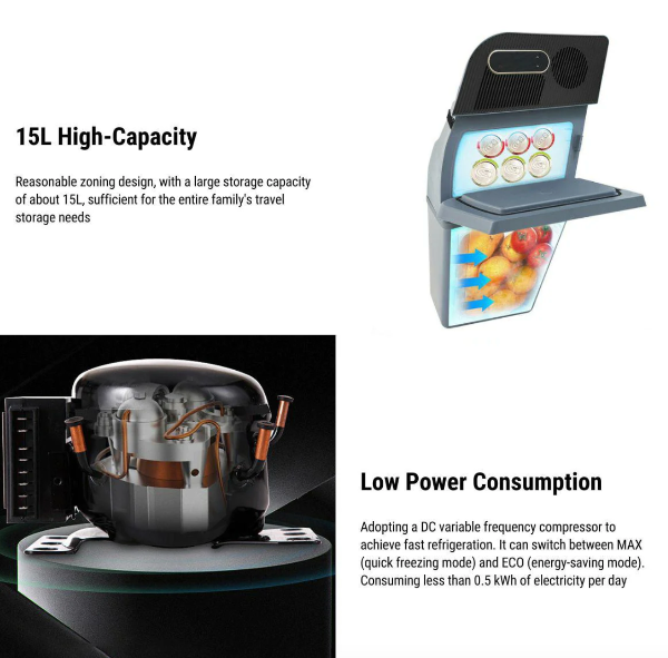 15ltr capacity Side compartment fridge Model Y, Dimension Stats