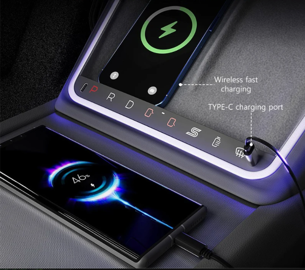 2024 Tesla Highland Fast Charging Pad Close Up - My Tesla Accessories Interior Accessories #myteslaaccessories