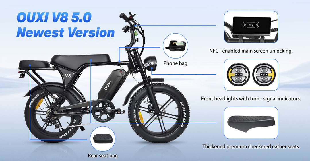 OUXI V8 Max Cruiser Bike - My Tesla Accessories Electric Bike 