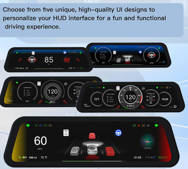 5 UI for 9.6" Dash Display Screen 