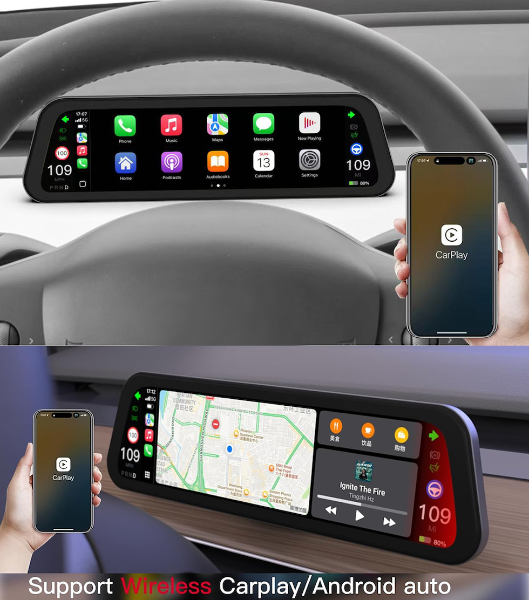 9.6" Apple Car Play and Android Dash Display 