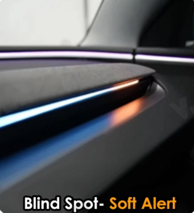 Tesla Ambiant light with 'Blind Spot Soft Alert' text. #myteslaaccessoriesau