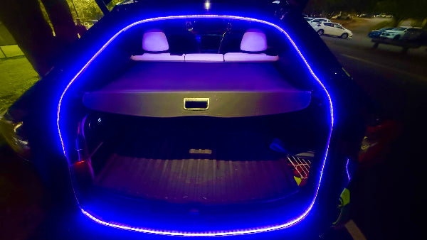 Blue App Controlled Model Y RGB Trunk  Lights #myteslaaccessories