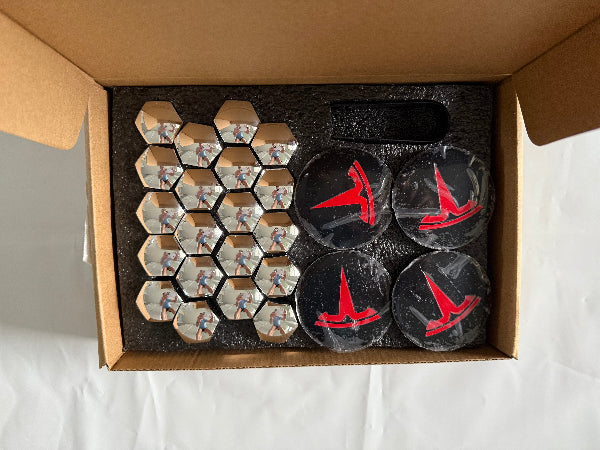 Tesla Wheel Cover Cap Kit, Exterior Accessories #mytelsaccessories, Exterior Accessories, Aftermarket, Model Y, Chrome, Silver, 