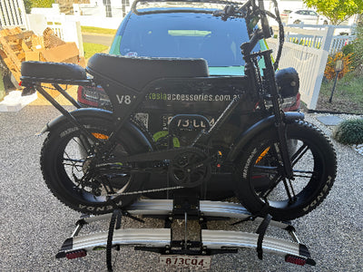 Tilting E-Bike Carrier E-Bike Carrier on Car With E-Bike - My Tesla Accessories Electric Bike #myteslaaccessories
