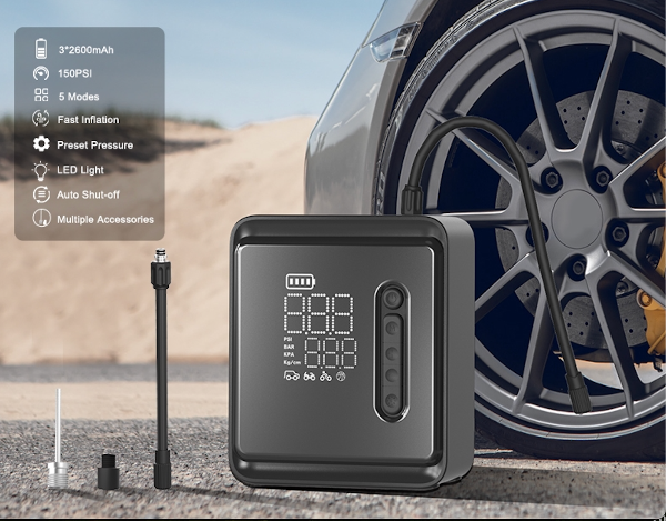Battery Powered Portable Tyre Inflator Model 3 Highland, Exterior Accessories  #myteslaaccessories, Camping Collection Easy to Use, Universal