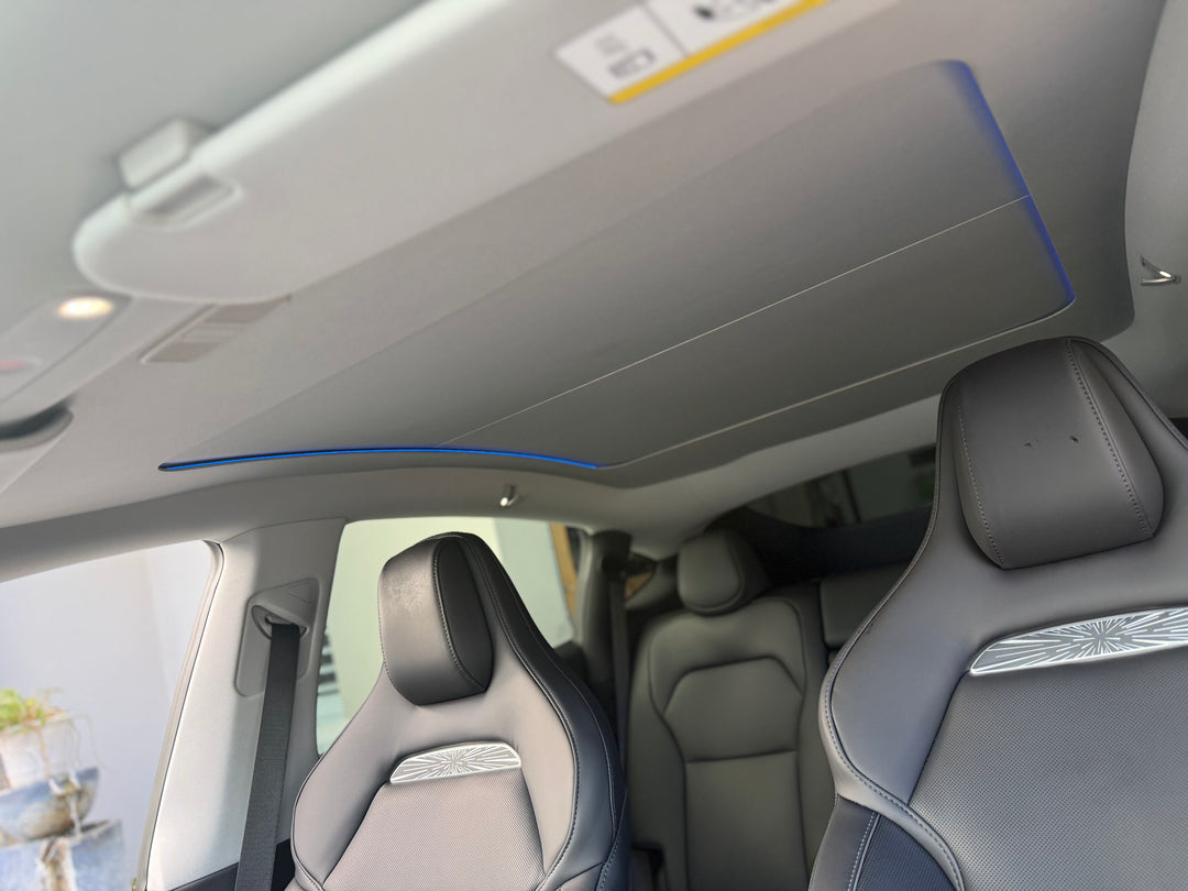 Electric Voice Activated Sunshade for Model Y with Built in LED&