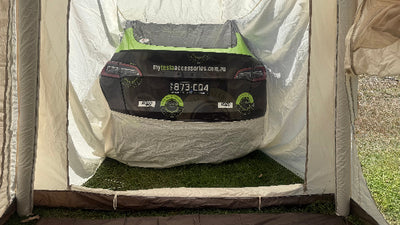 Inside Tesla Tent  With Boot Closed #myteslaaccessories #teslacamping
