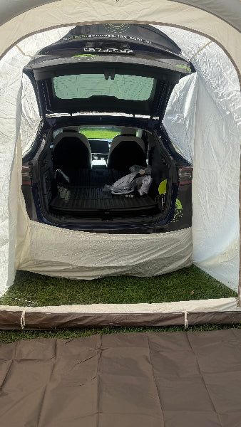 Inside Tesla Tent Without Window Shades #mytelslaaccessories #telscamping