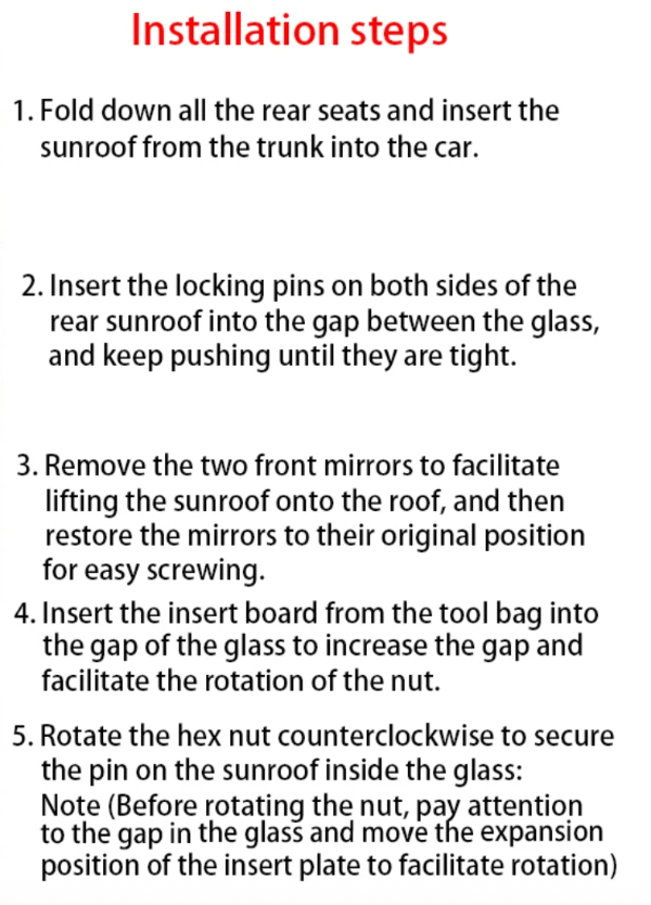 Install Steps  for Retractable Sunshade for Model Y and Juniper 