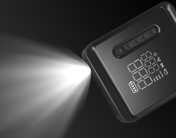 Torch with Battery Powered Portable Tyre Inflator, Model Y Juniper, Exterior Accessories  