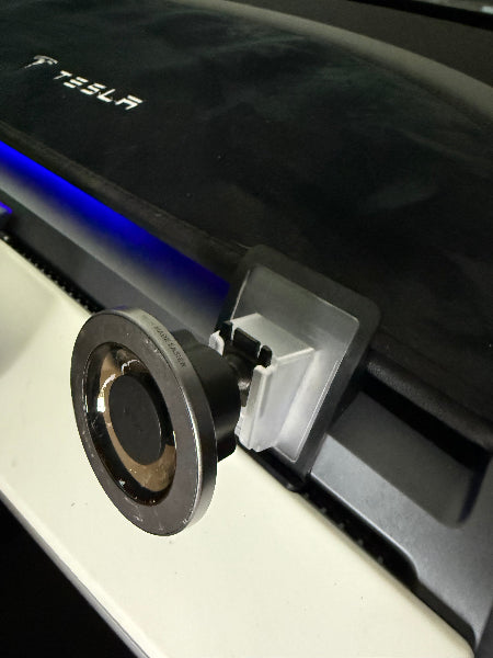 Close up of Magsafe Phone Holder for Tesla 