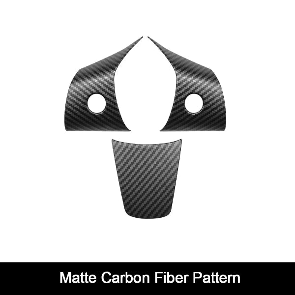 3 Pcs Set Car Steering Wheel Trim For Tesla Model Y and 3, Matte Carbon Steering Wheel Covers for Tesla, Easy Install, Interior Accessories 