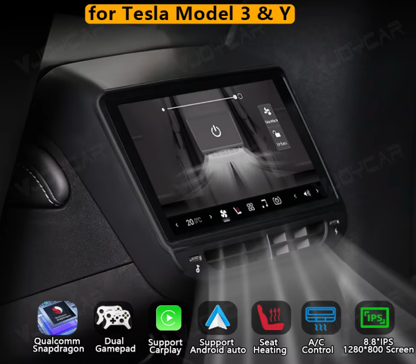 Tesla 8.8" Rear Entertainment Screen - My Tesla Accessories Interior Accessories #