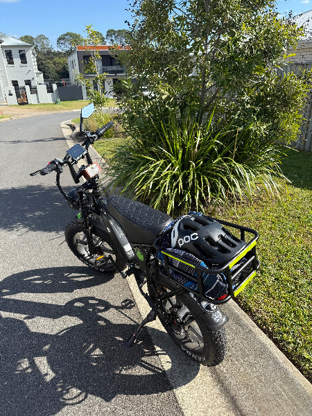 OUXi V8 Pro e-Bike with Rear Storage on Back #myteslaaccessories