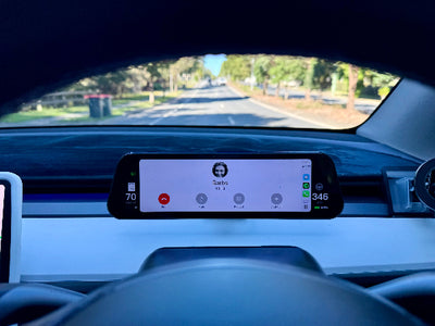 Real Picture Apple Car Play Phone Call on Tesla 9.6" Dash Display