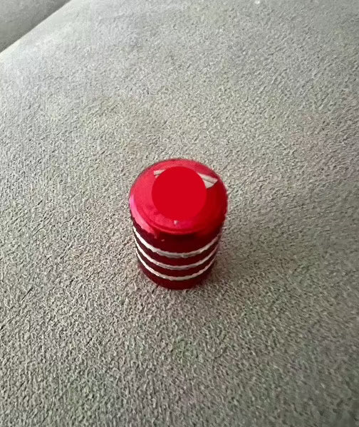 Tesla Inspired Valve Caps , Red with Logo