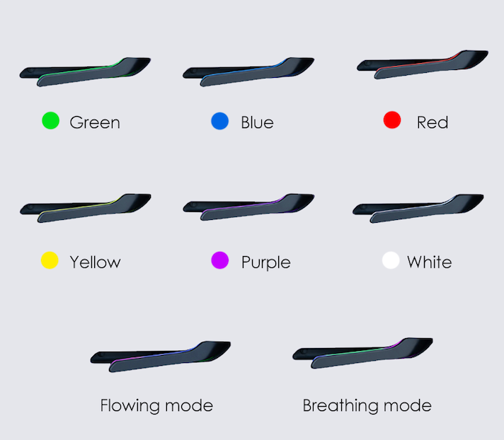 Bluetooth Self-Presenting LED Door Handles for Tesla
