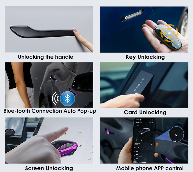 Bluetooth Self-Presenting LED Door Handles for Tesla
