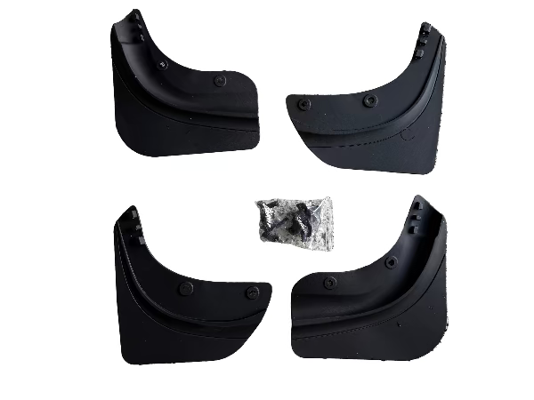 Four black car tesla Juniper mud flaps 