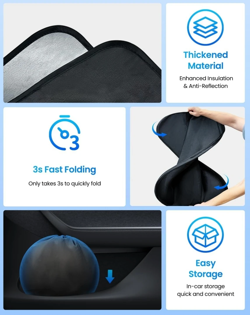 Tesla Model Y Front Windscreen Sunshade