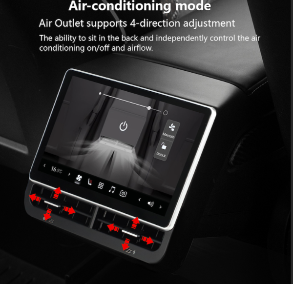 Vent Direction Control For Tesla 8.8" Rear Entertainment Display, Plug and Play, Interior Accessories, 