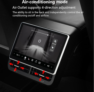Vent Direction Control For Tesla 8.8" Rear Entertainment Display, Plug and Play, Interior Accessories, #myteslaaccessories