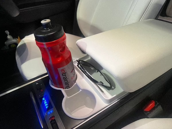 White Silicone Cup Holder with Lip,,#mytelsaaccessories, Easy to Set Up, Tesla Model Y, Easy to Use, Interior Accessories,