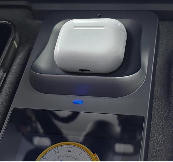 Wireless Charger with Ambient Light for Footwell and Charge Pad, Interior Accessories #mytelsaccessories, interior, Model Y, Air Pod Charger