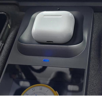 Wireless Charger with Ambient Light for Footwell and Charge Pad, Interior Accessories #mytelsaccessories, interior, Model Y, Air Pod Charger