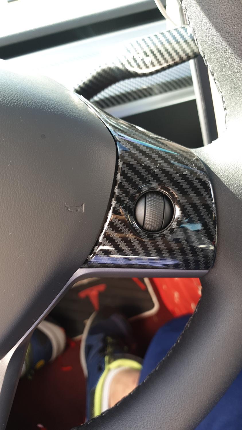 3 Pcs Set Car Steering Wheel Trim For Tesla Model Y and 3 - My Tesla Accessories Interior Accessories  