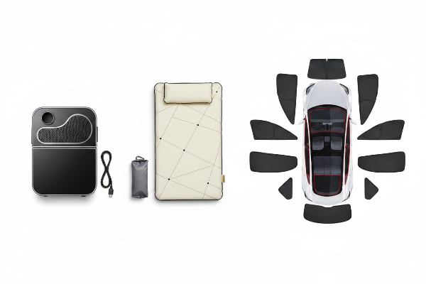 Tesla Camper Bundle with Shade Seet, Fridge and Mattress